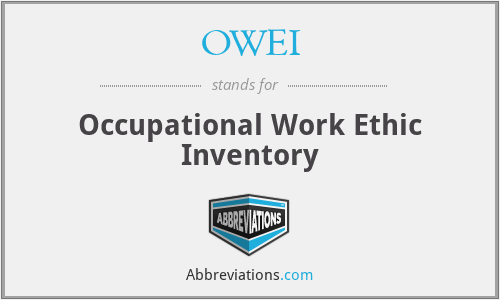 OWEI - Occupational Work Ethic Inventory