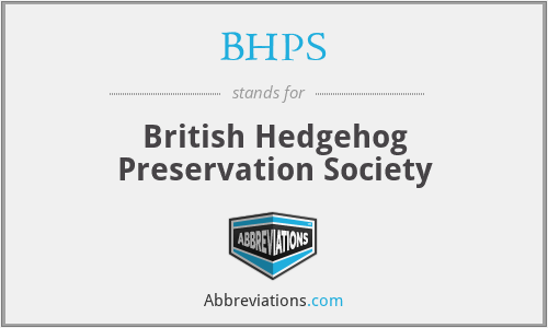 BHPS - British Hedgehog Preservation Society