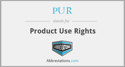PUR - Product Use Rights