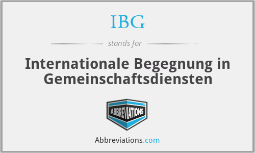 IBG - Internationale Begegnung in Gemeinschaftsdiensten