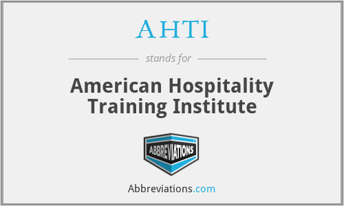 AHTI - American Hospitality Training Institute