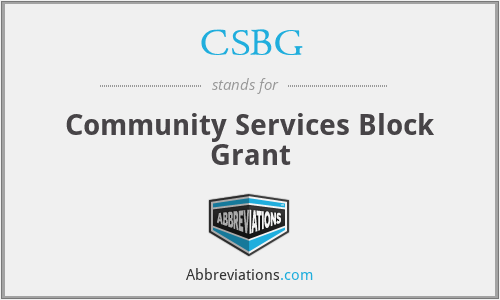 CSBG - Community Services Block Grant