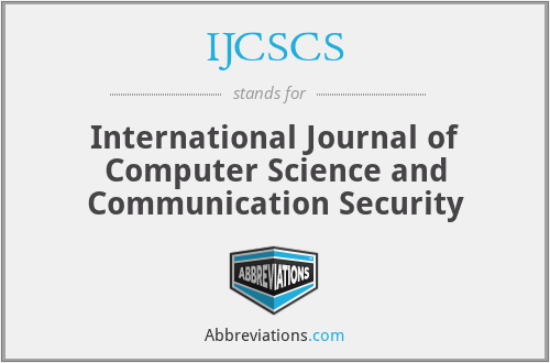 IJCSCS - International Journal of Computer Science and Communication Security