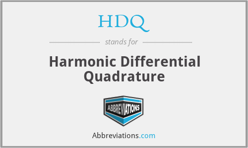 HDQ - Harmonic Differential Quadrature