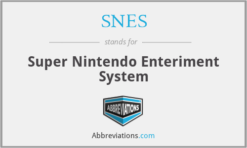 SNES - Super Nintendo Enteriment System