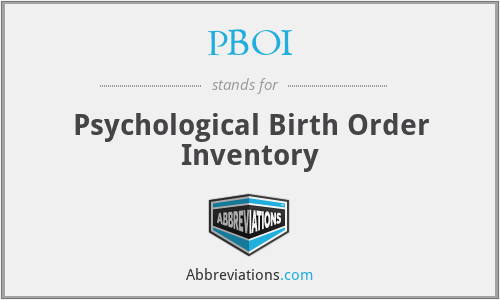 PBOI - Psychological Birth Order Inventory