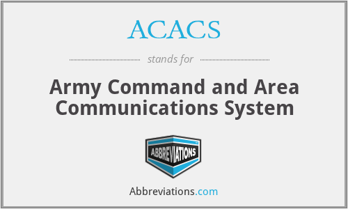 ACACS - Army Command and Area Communications System