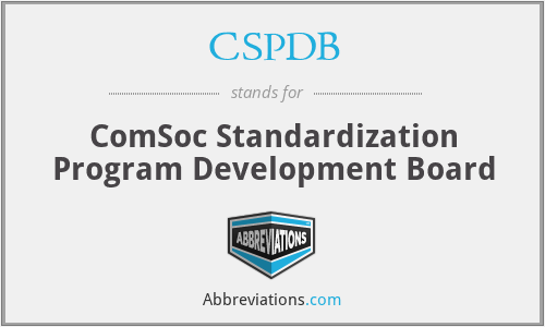 CSPDB - ComSoc Standardization Program Development Board