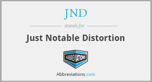 JND - Just Notable Distortion