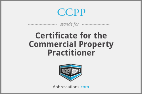 CCPP - Certificate for the Commercial Property Practitioner