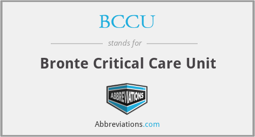 BCCU - Bronte Critical Care Unit