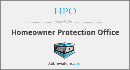 HPO - Homeowner Protection Office