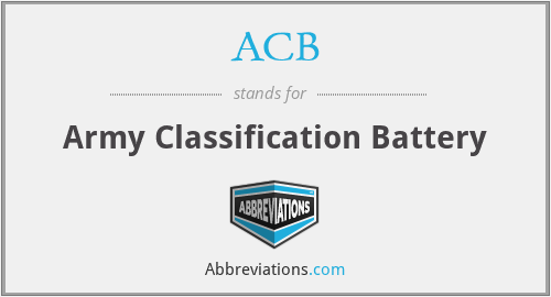 ACB - Army Classification Battery