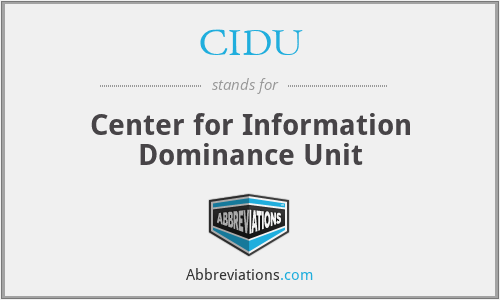 CIDU - Center for Information Dominance Unit