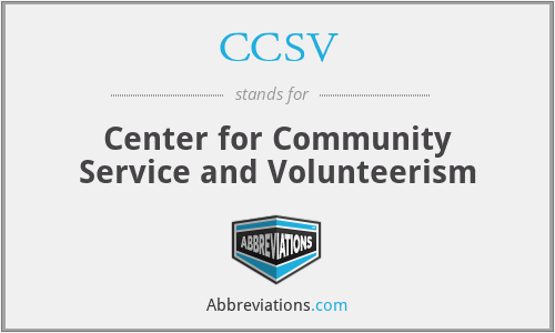 CCSV - Center for Community Service and Volunteerism