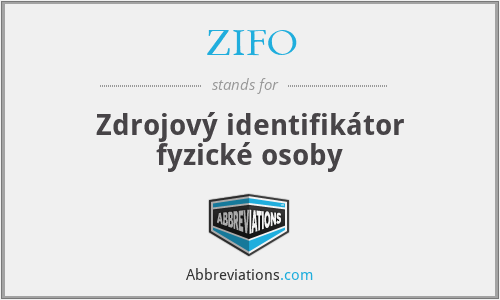 ZIFO - Zdrojový identifikátor fyzické osoby