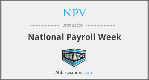 NPV - National Payroll Week