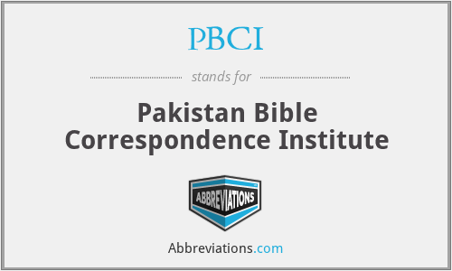 PBCI - Pakistan Bible Correspondence Institute