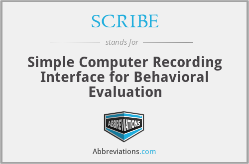 SCRIBE - Simple Computer Recording Interface for Behavioral Evaluation