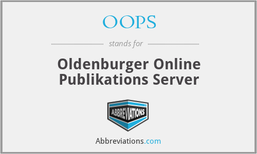 OOPS - Oldenburger Online Publikations Server