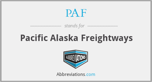 PAF - Pacific Alaska Freightways