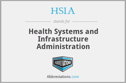 HSIA - Health Systems and Infrastructure Administration