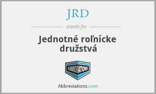JRD - Jednotné roľnícke družstvá