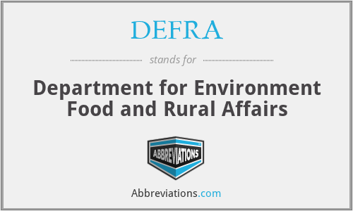 DEFRA - Department for Environment Food and Rural Affairs