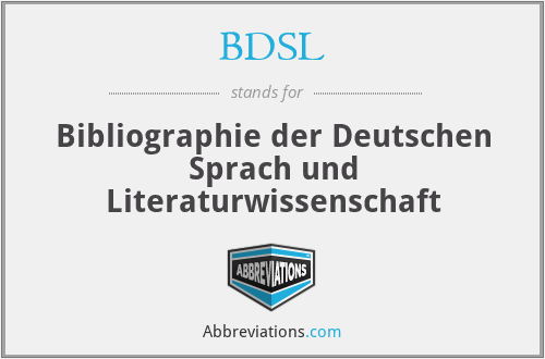 BDSL - Bibliographie der Deutschen Sprach und Literaturwissenschaft