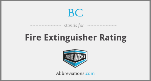 BC - Fire Extinguisher Rating
