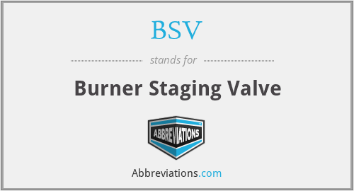 BSV - Burner Staging Valve