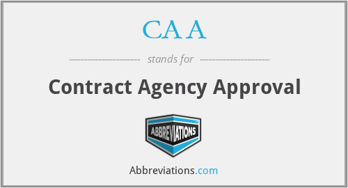 CAA - Contract Agency Approval