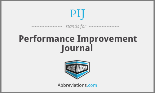 PIJ - Performance Improvement Journal