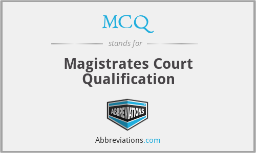 MCQ - Magistrates Court Qualification