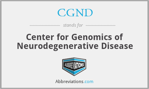 CGND - Center for Genomics of Neurodegenerative Disease
