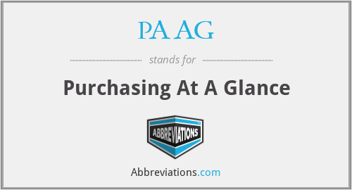 PAAG - Purchasing At A Glance