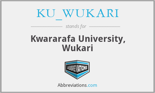 KU_WUKARI - Kwararafa University, Wukari
