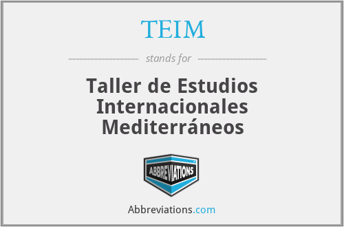 TEIM - Taller de Estudios Internacionales Mediterráneos