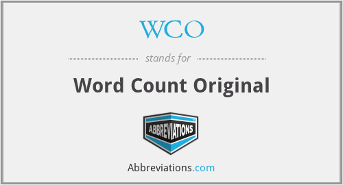WCO - Word Count Original