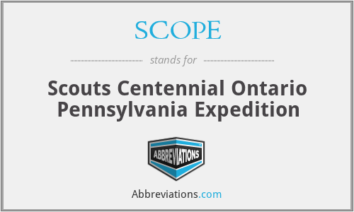 SCOPE - Scouts Centennial Ontario Pennsylvania Expedition