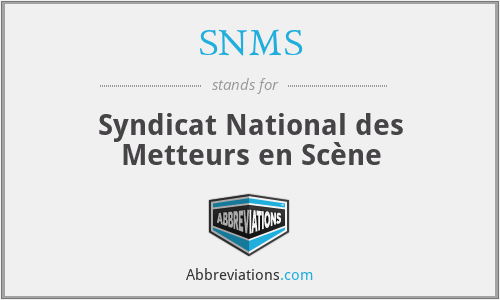 SNMS - Syndicat National des Metteurs en Scène