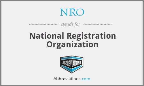 NRO - National Registration Organization