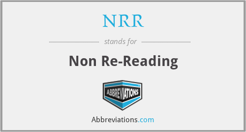 NRR - Non Re-Reading