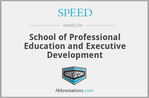 SPEED - School of Professional Education and Executive Development