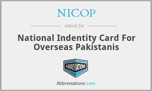 NICOP - National Indentity Card For Overseas Pakistanis