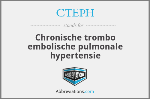 CTEPH - Chronische trombo embolische pulmonale hypertensie