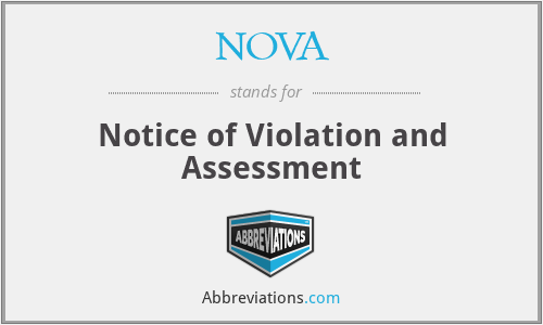 NOVA - Notice of Violation and Assessment