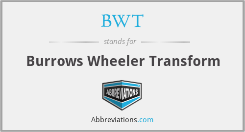 BWT - Burrows Wheeler Transform