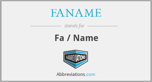 FANAME - Fa / Name
