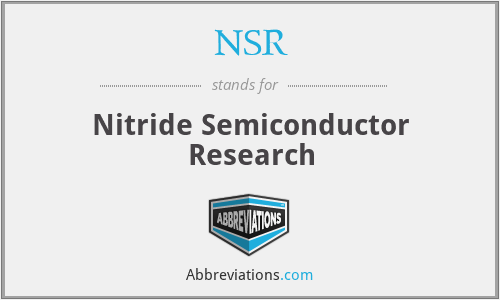 NSR - Nitride Semiconductor Research